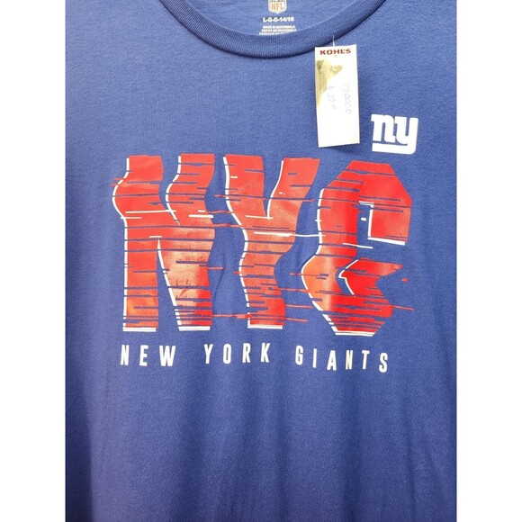 New York Giants NY Logo NFL Youth Boys Long Sleeve Shirt Size L 14/`16 - Picture 2 of 8